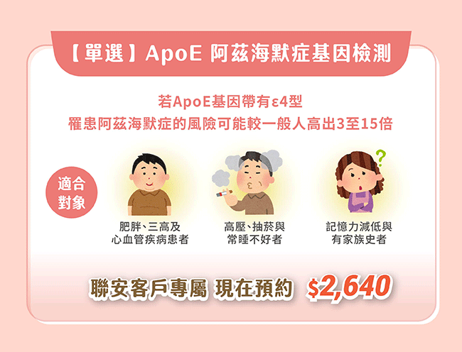 【單選】ApoE阿茲海默症基因檢測